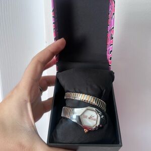 Just Cavalli Two-Tone Silver and Gold Women's Stretch Watch